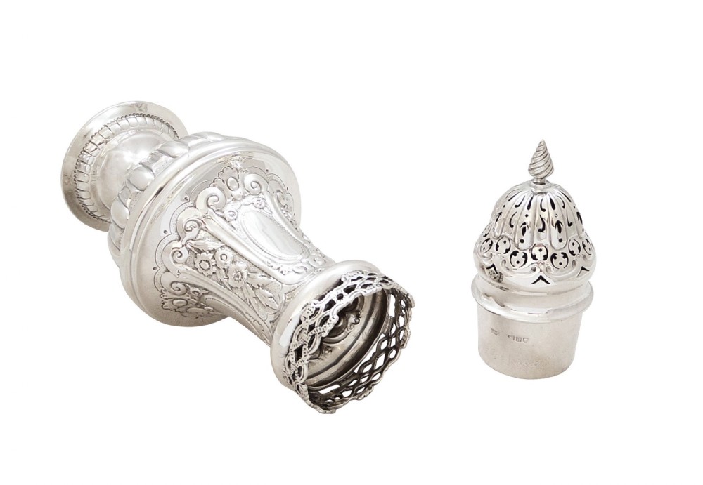 Antique Victorian Sterling Silver Sugar Shaker / Caster 1896 View VII