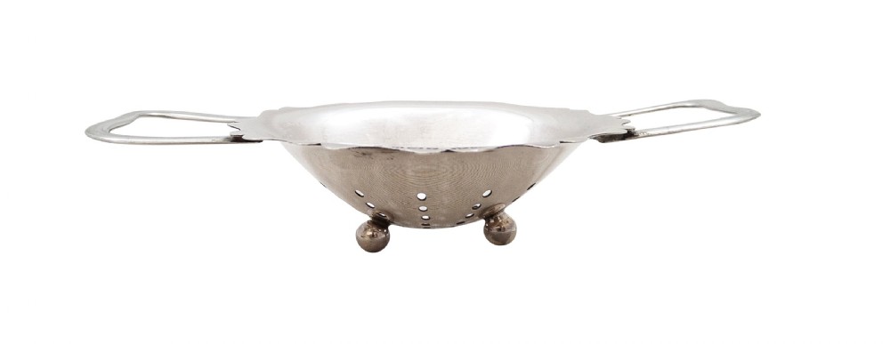 Antique Sterling Silver Tea Strainer & Drip Tray 1919 View IV