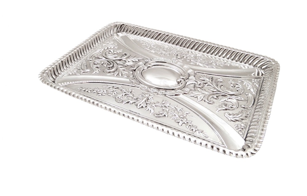 Antique Victorian Sterling Silver Dressing Tray 1898 View VII