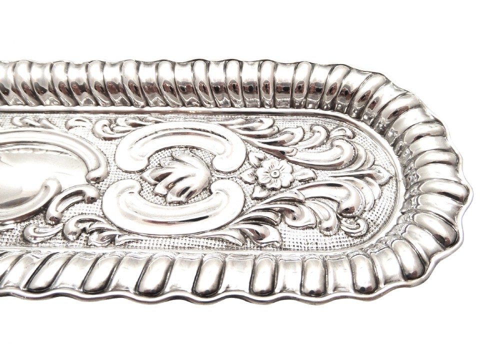 Antique Edwardian Sterling Silver Pen Tray 1902 View V