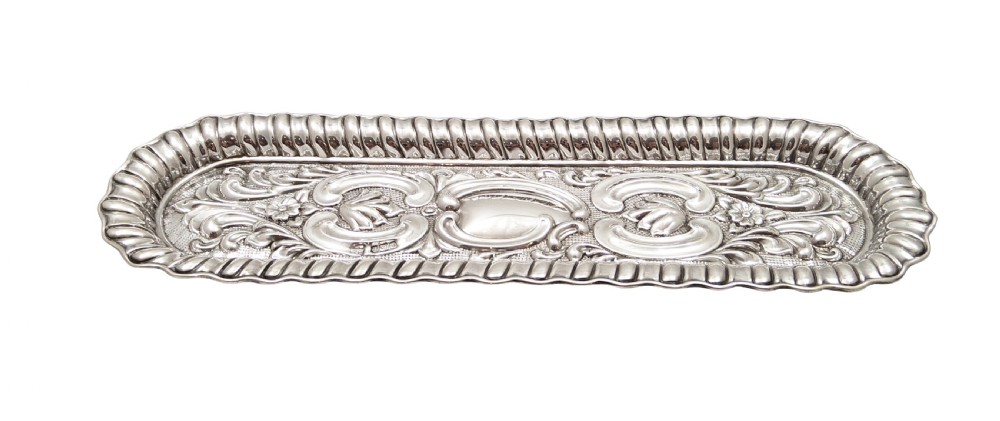 Antique Edwardian Sterling Silver Pen Tray 1902 View VII
