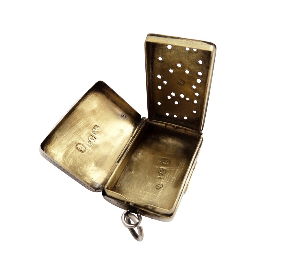 Antique William IV Sterling Silver Vinaigrette 1833 View VII