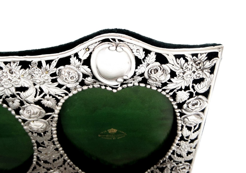 Antique Victorian Sterling Silver Double Photo Frame 1898 - Goldsmiths & Silversmiths View VI