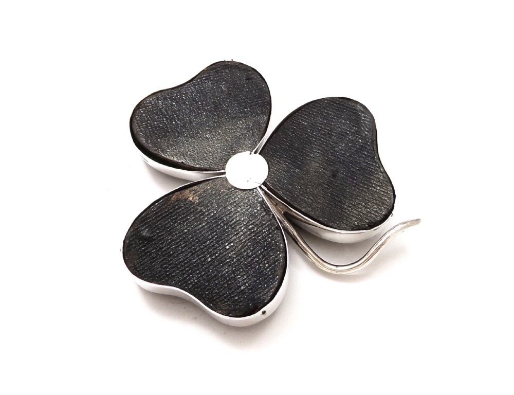 Antique Victorian Sterling Silver Clover Leaf Pin Cushion 1896 View V