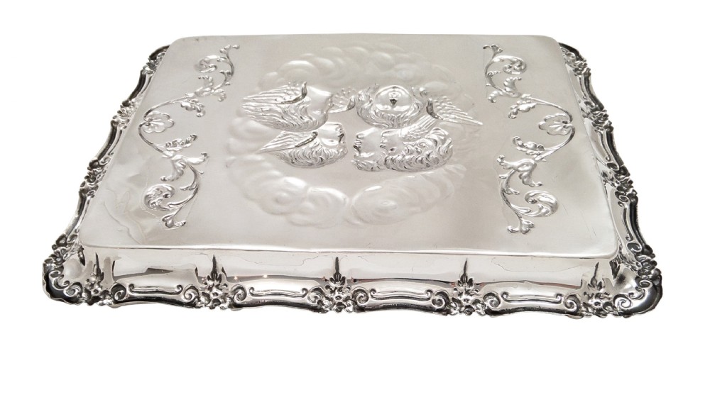 Antique Edwardian Sterling Silver 'Cherubs/Angels' Dressing Tray 1908 View VI