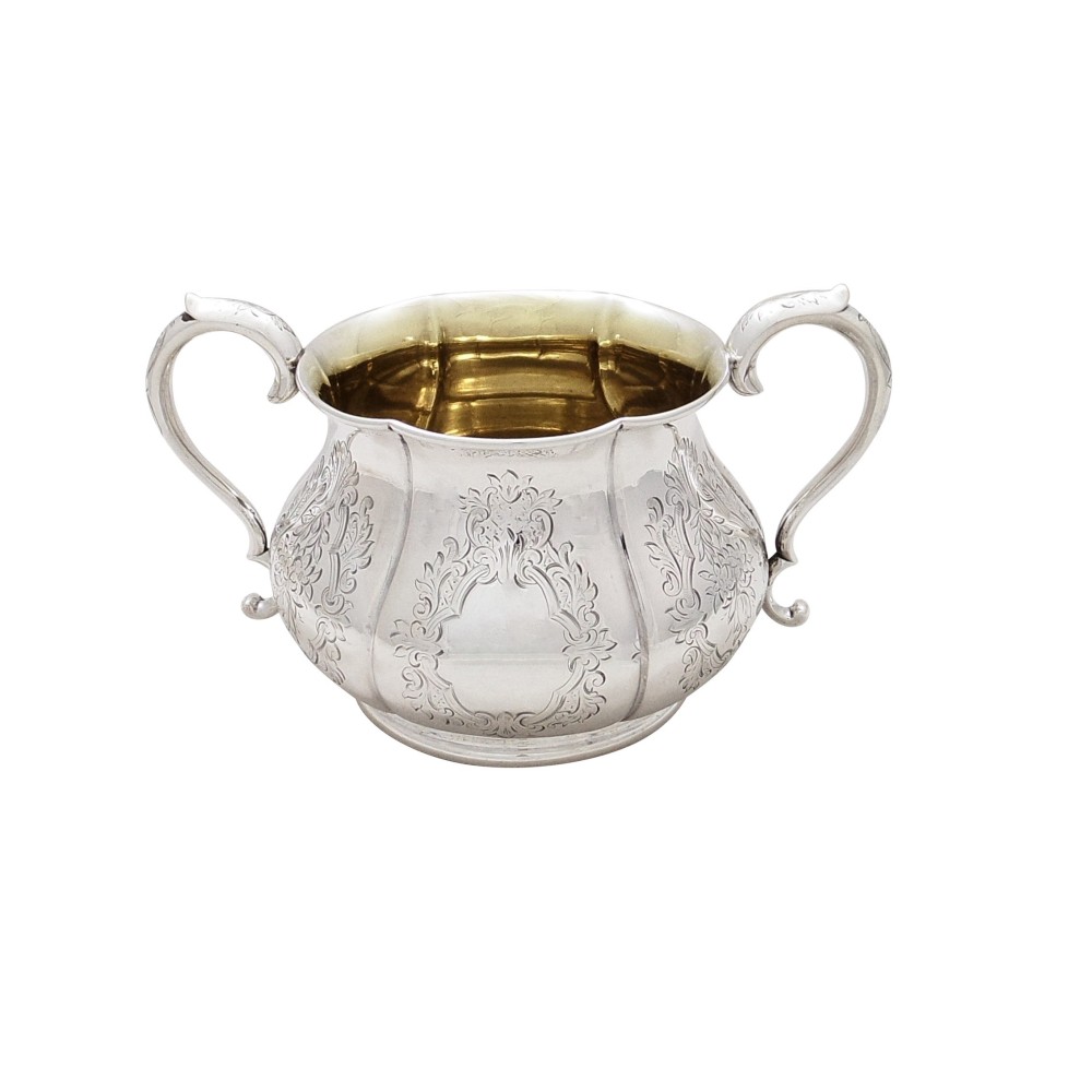 Antique Early Victorian Sterling Silver Sugar Bowl 1843