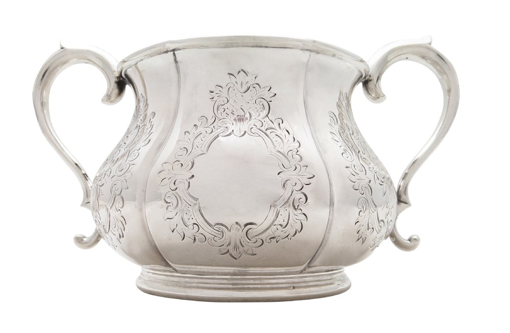 Antique Early Victorian Sterling Silver Sugar Bowl 1843 View V