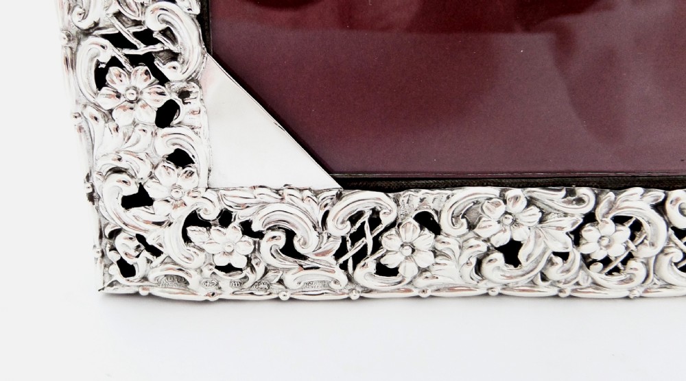 Antique Victorian Sterling Silver 'Landscape' Photo Frame 1896 View VII