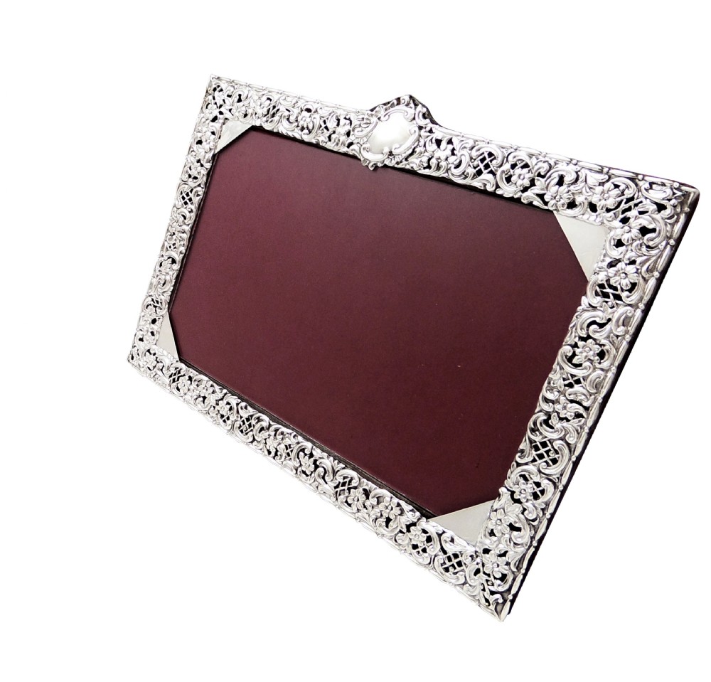 Antique Victorian Sterling Silver 'Landscape' Photo Frame 1896 View X