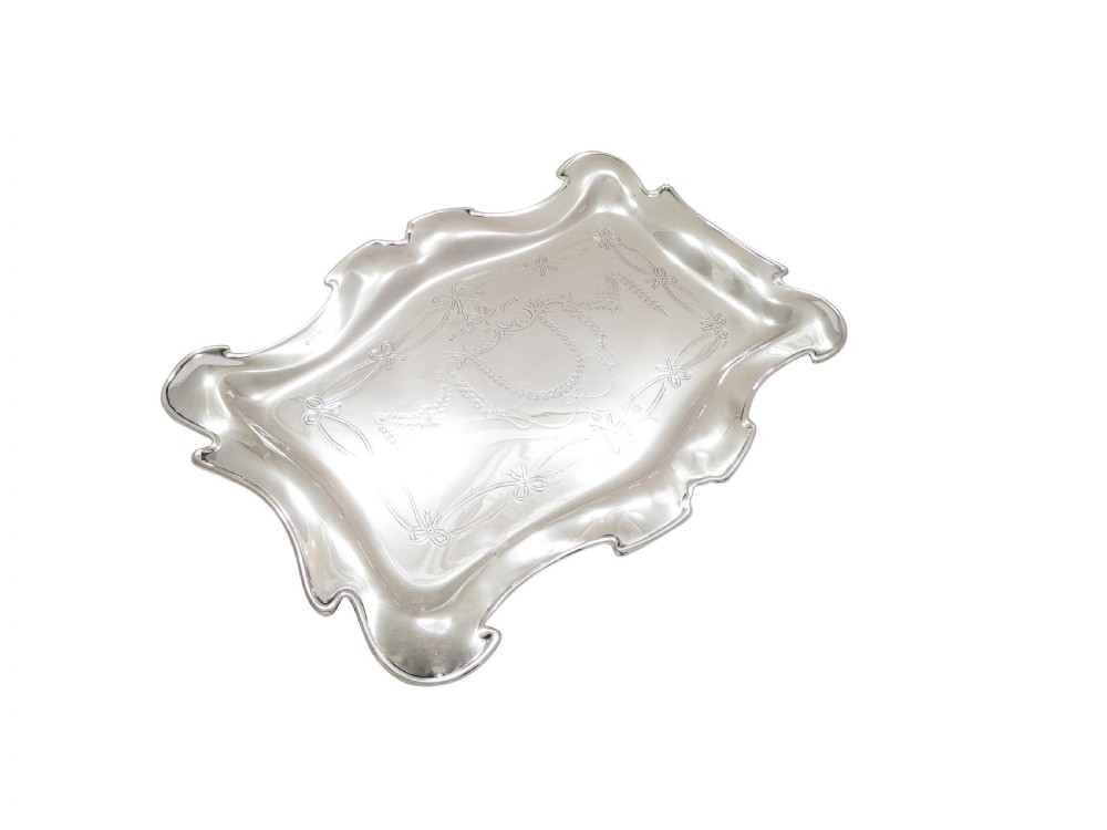 Antique Edwardian Sterling Silver Dressing Tray 1905 View V