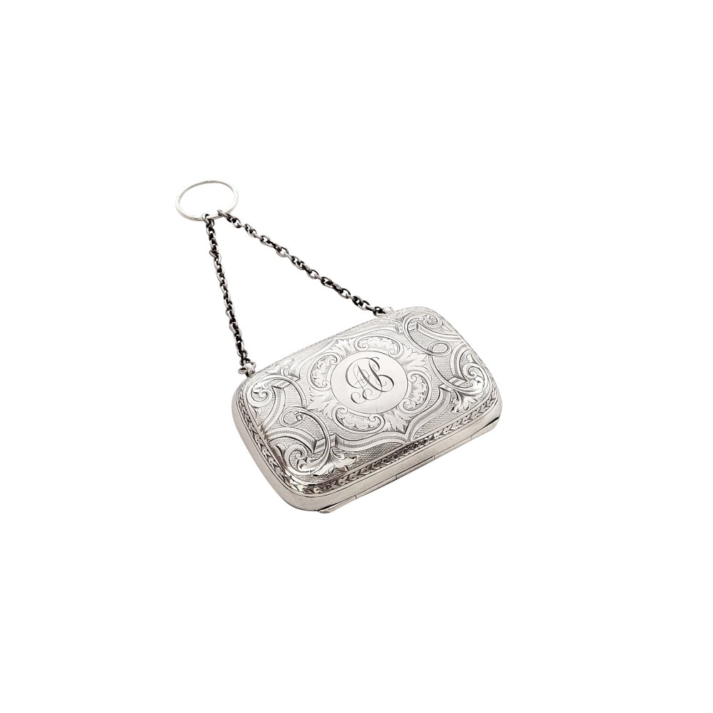 Antique Victorian Sterling Silver Purse 1893