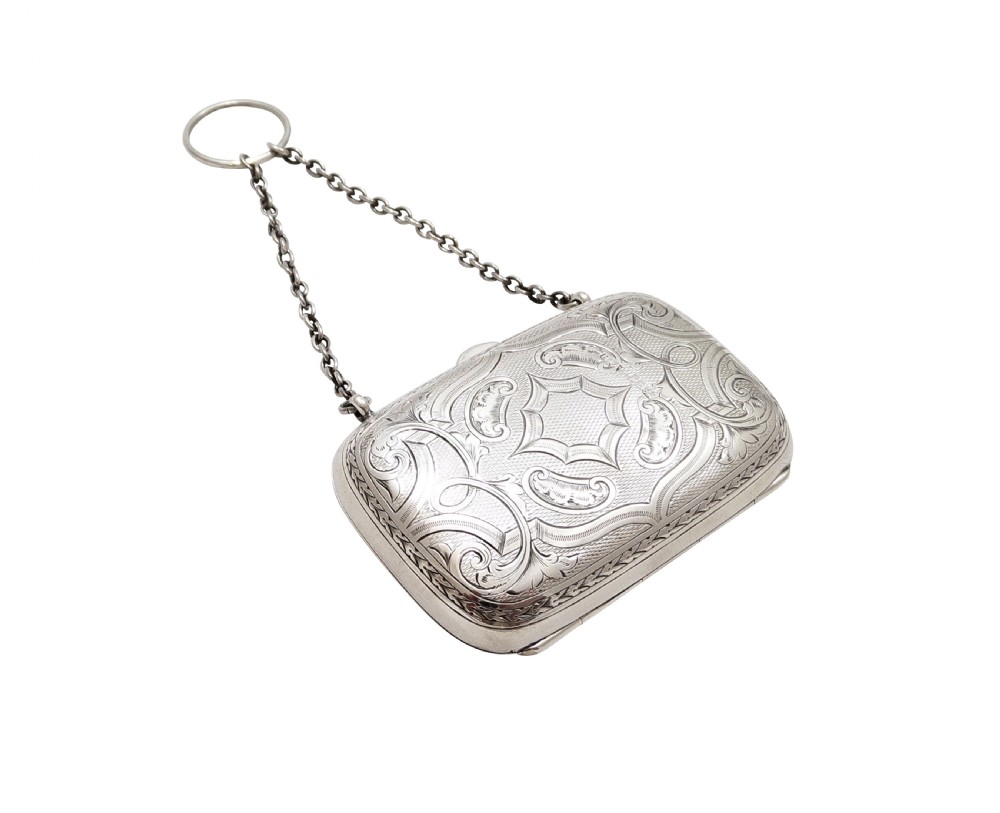 Antique Victorian Sterling Silver Purse 1893 View IV