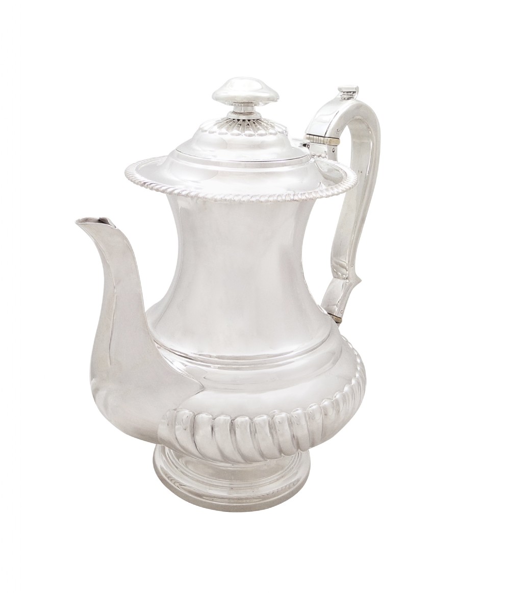 Antique William IV Sterling Silver Coffee Pot 1833 View V