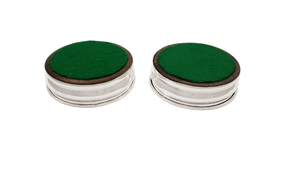 Pair of Vintage Sterling Silver Wine Coasters View V