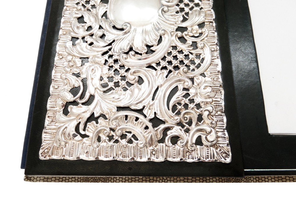 Antique Victorian Sterling Silver Desk Top Stationery Folder 1899 View V