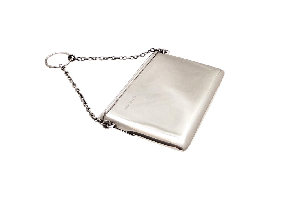 Antique Edwardian Sterling Silver Double Card Case 1910 View V