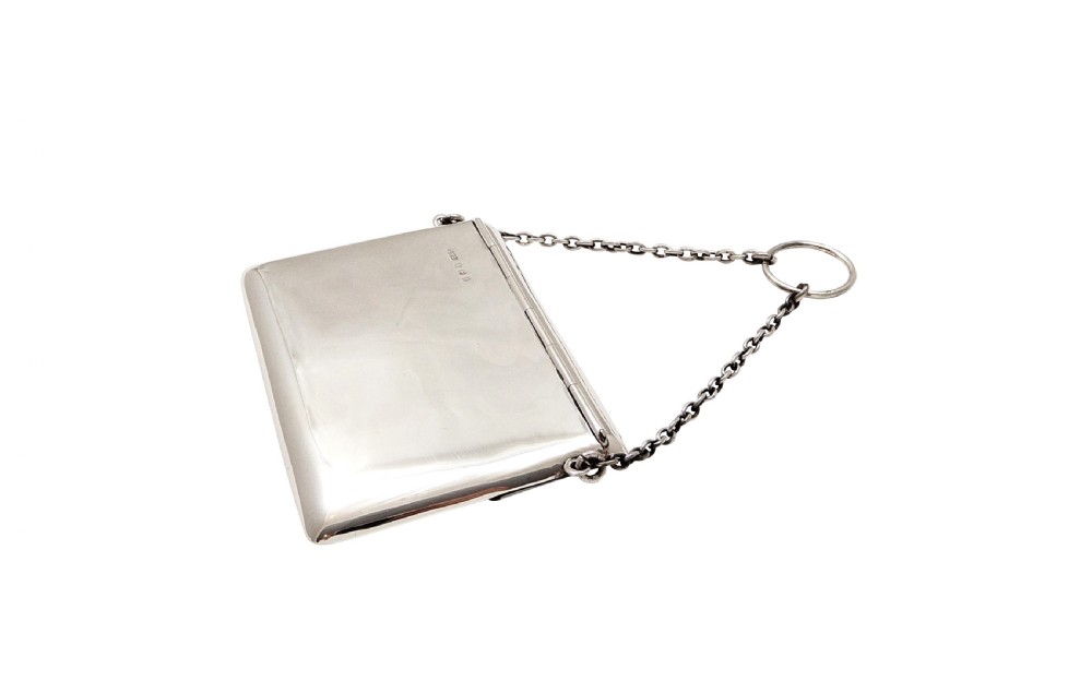 Antique Edwardian Sterling Silver Double Card Case 1910 View IX