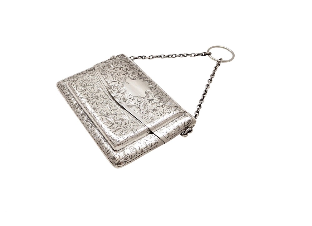 Antique Edwardian Sterling Silver Double Card Case 1910 View XI