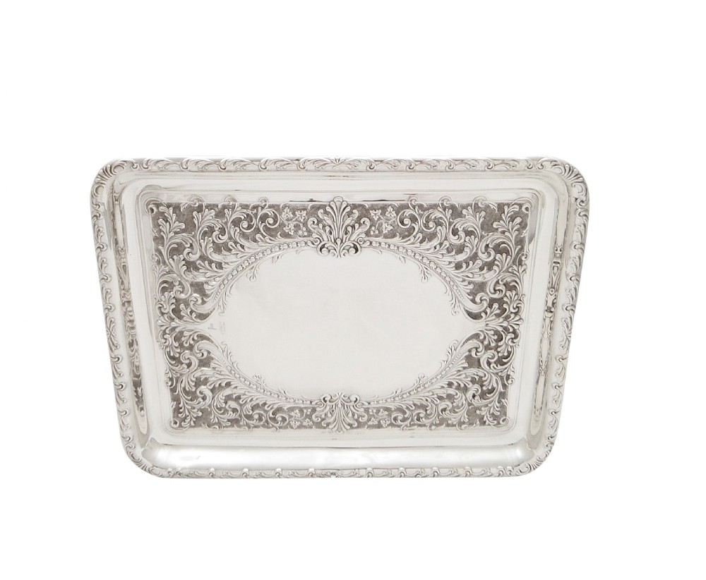 Antique Edwardian Sterling Silver Dressing Tray - Walker & Hall 1905 View II