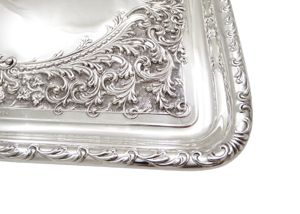Antique Edwardian Sterling Silver Dressing Tray - Walker & Hall 1905 View IV