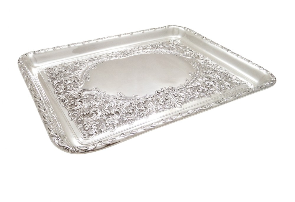 Antique Edwardian Sterling Silver Dressing Tray - Walker & Hall 1905 View IX