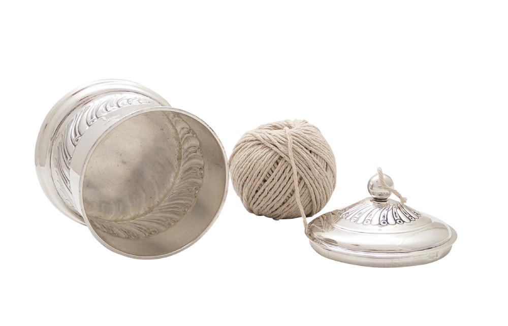 Antique Edwardian Sterling Silver String Box 1903 View VI