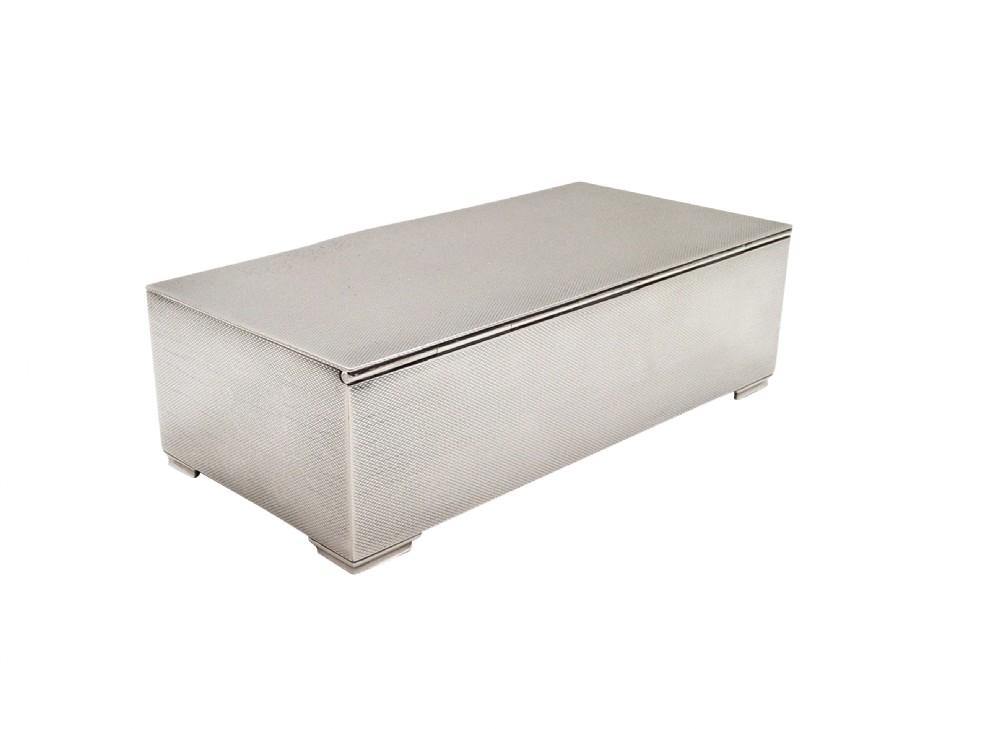 Antique Sterling Silver Cigarette / Table Box 1938 View II
