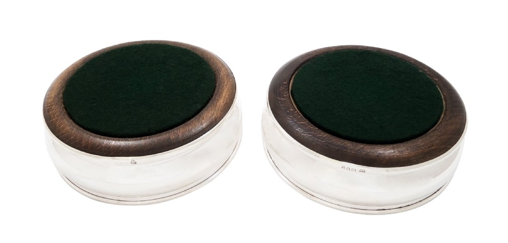 Pair of Vintage Sterling Silver Wine / Champagne Coasters  View IV