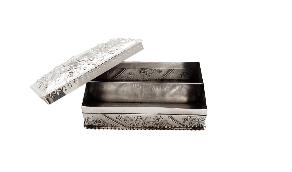 Antique Victorian Sterling Silver Trinket Box 1889 View II