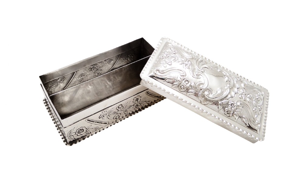 Antique Victorian Sterling Silver Trinket Box 1889 View VI