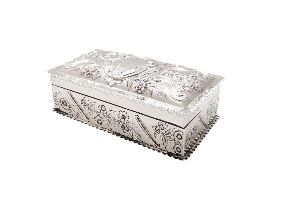 Antique Victorian Sterling Silver Trinket Box 1889 View IX