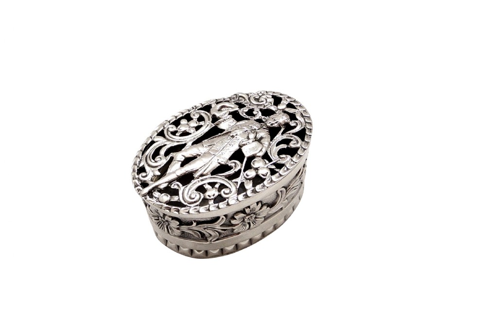 Antique Victorian Sterling Silver Pierced Trinket Box 1899 View VII
