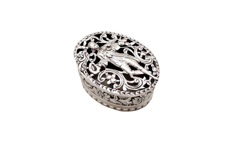 Antique Victorian Sterling Silver Pierced Trinket Box 1899 View IX