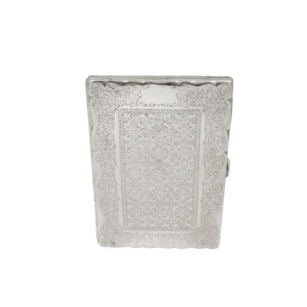 Antique Victorian Sterling Silver Calling Card Case 1893