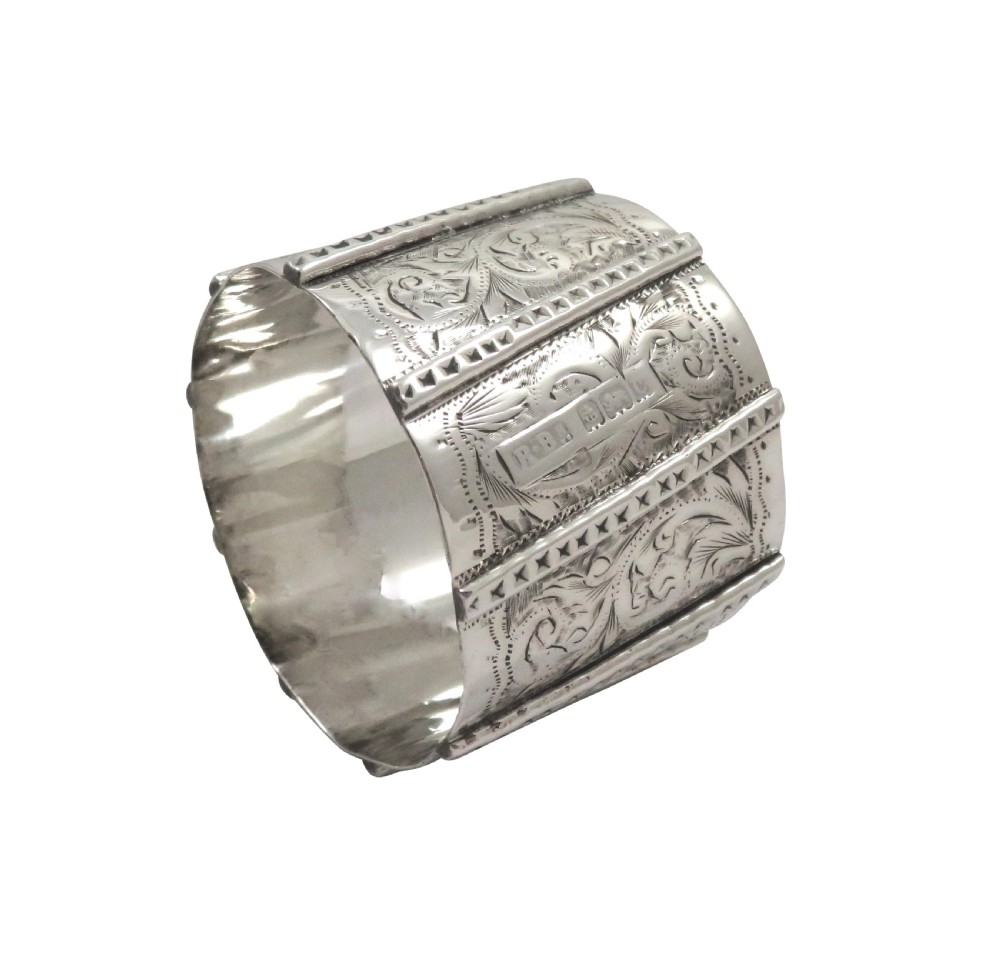 Antique Edwardian Sterling Silver Napkin Ring 1902 View III