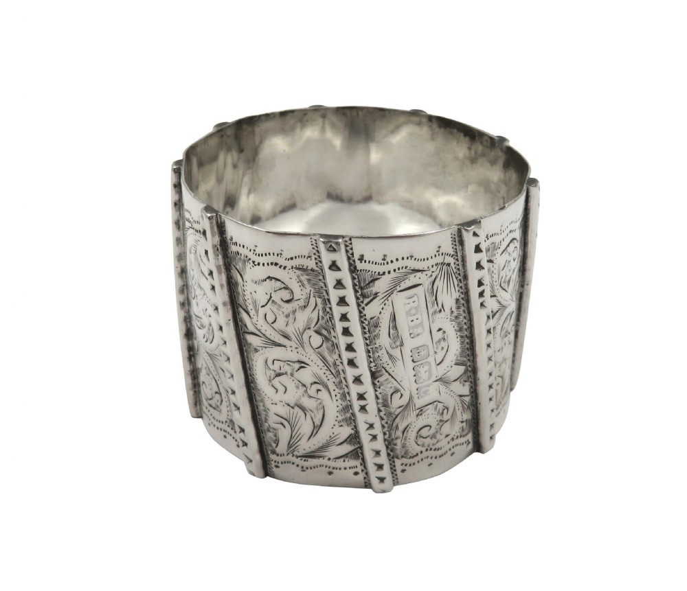 Antique Edwardian Sterling Silver Napkin Ring 1902 View V