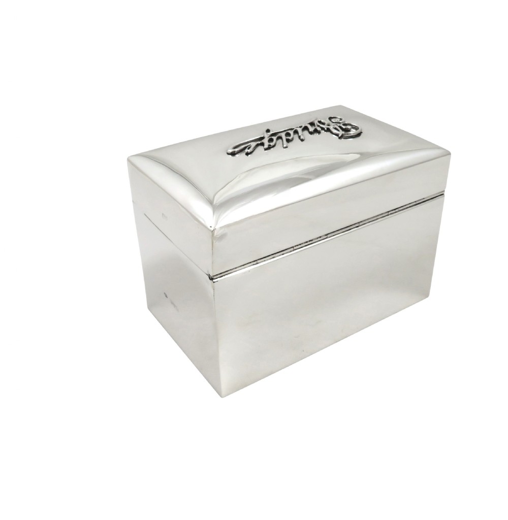 Antique Sterling Silver Bridge Card Box 1930 View V