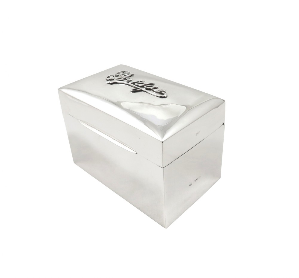 Antique Sterling Silver Bridge Card Box 1930 View X