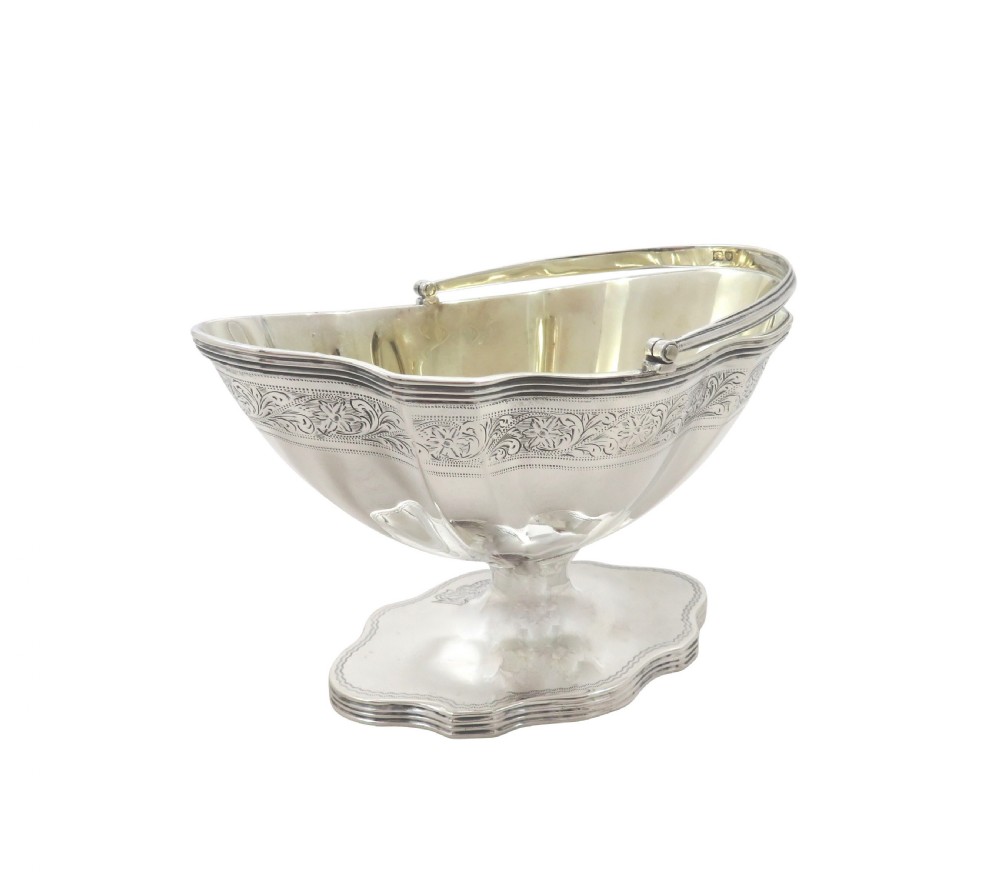Antique Edwardian Sterling Silver Sugar Basket / Bowl 1907 View III