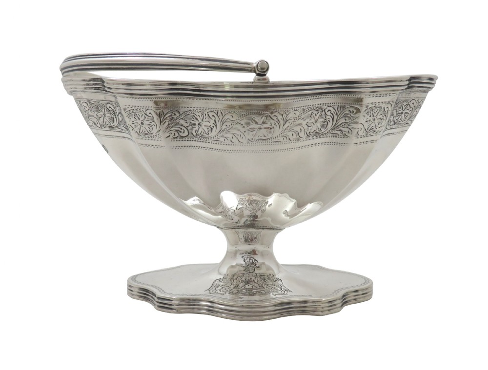 Antique Edwardian Sterling Silver Sugar Basket / Bowl 1907 View VI