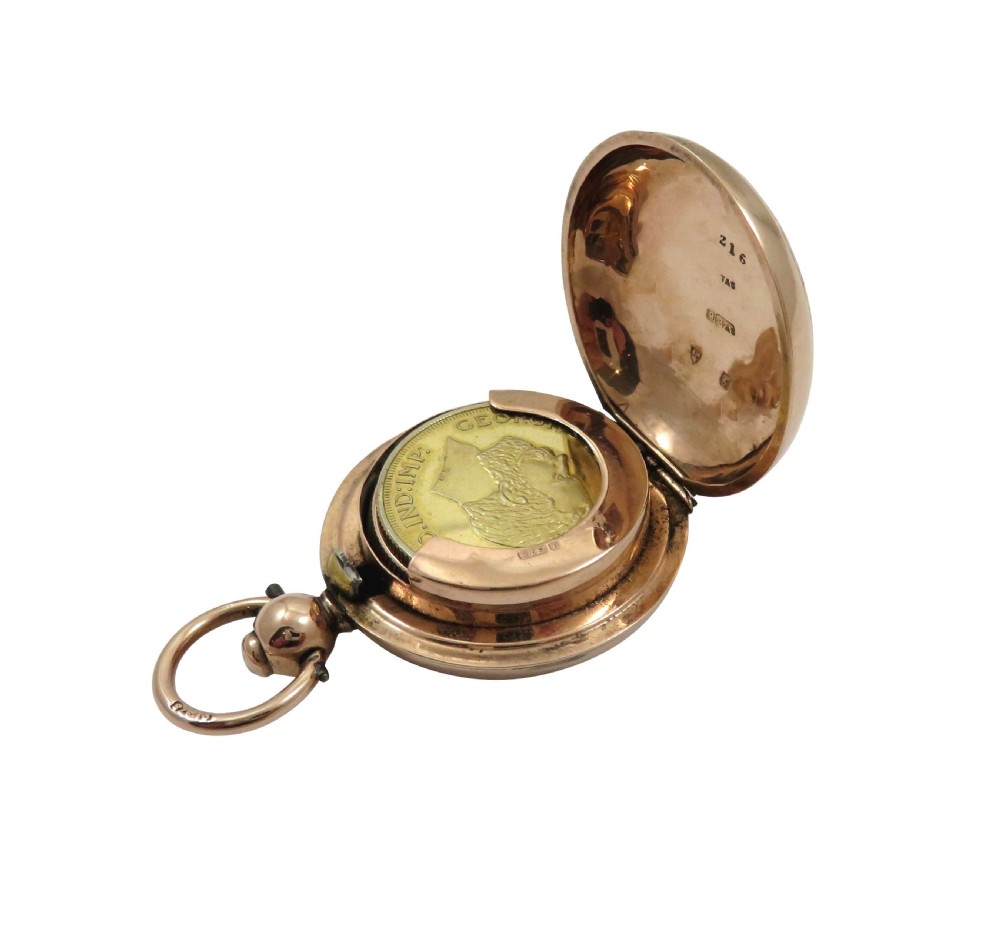 Antique Edwardian 9ct Gold Sovereign Case 1907 View VI