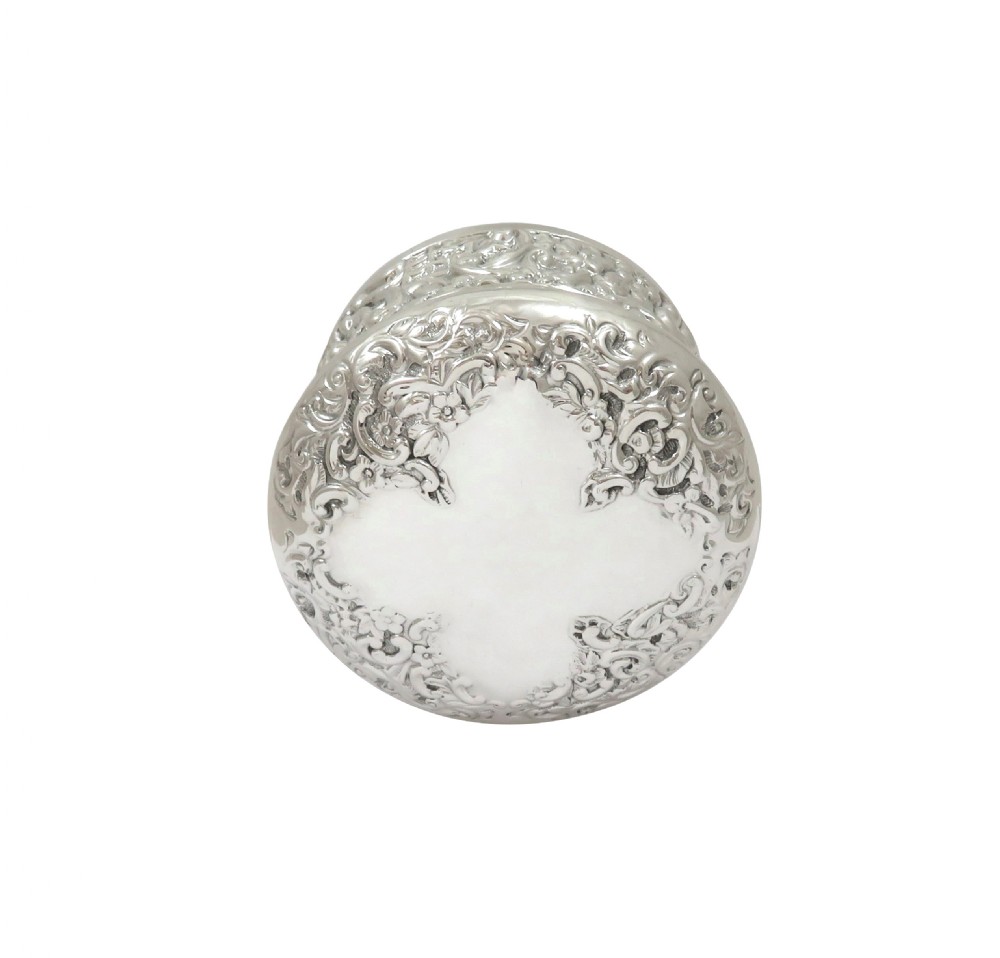 Antique Edwardian Sterling Silver Vanity Pot / Box 1903 View V