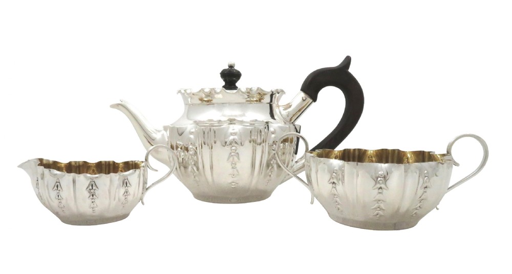 Antique Victorian Sterling Silver Bachelor Teaset 1894 View X