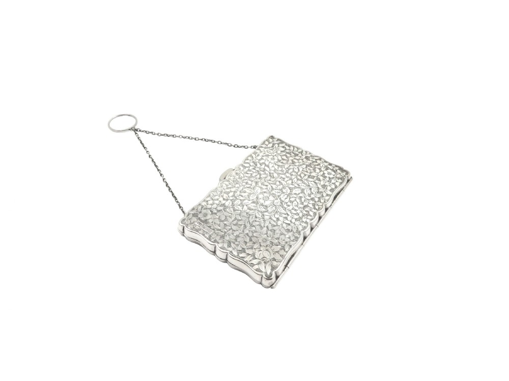 Antique Victorian Sterling Silver Calling Card Case 1891 View IV