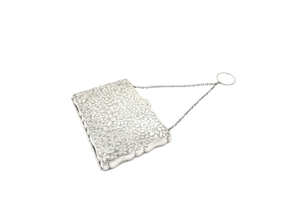 Antique Victorian Sterling Silver Calling Card Case 1891 View VIII