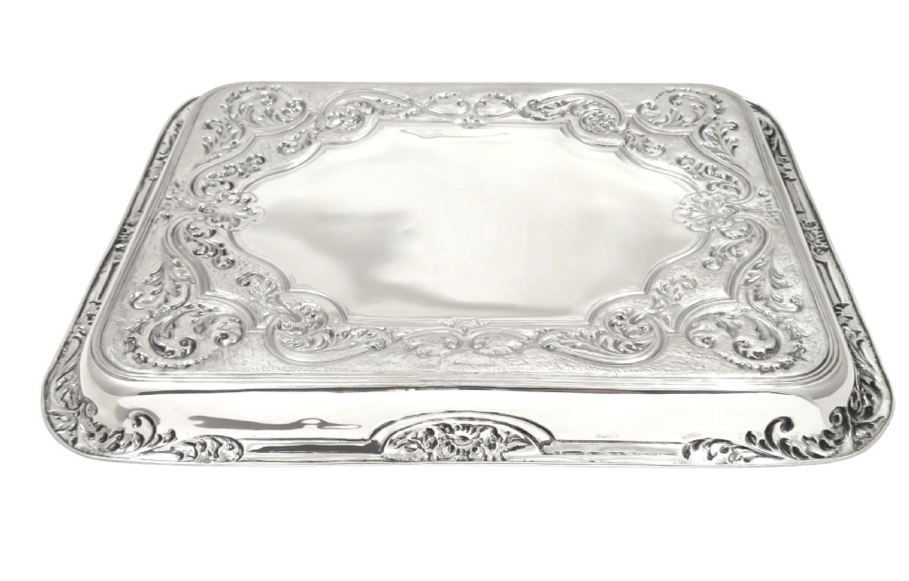 Antique Edwardian Sterling Silver Dressing Tray 1904 View V