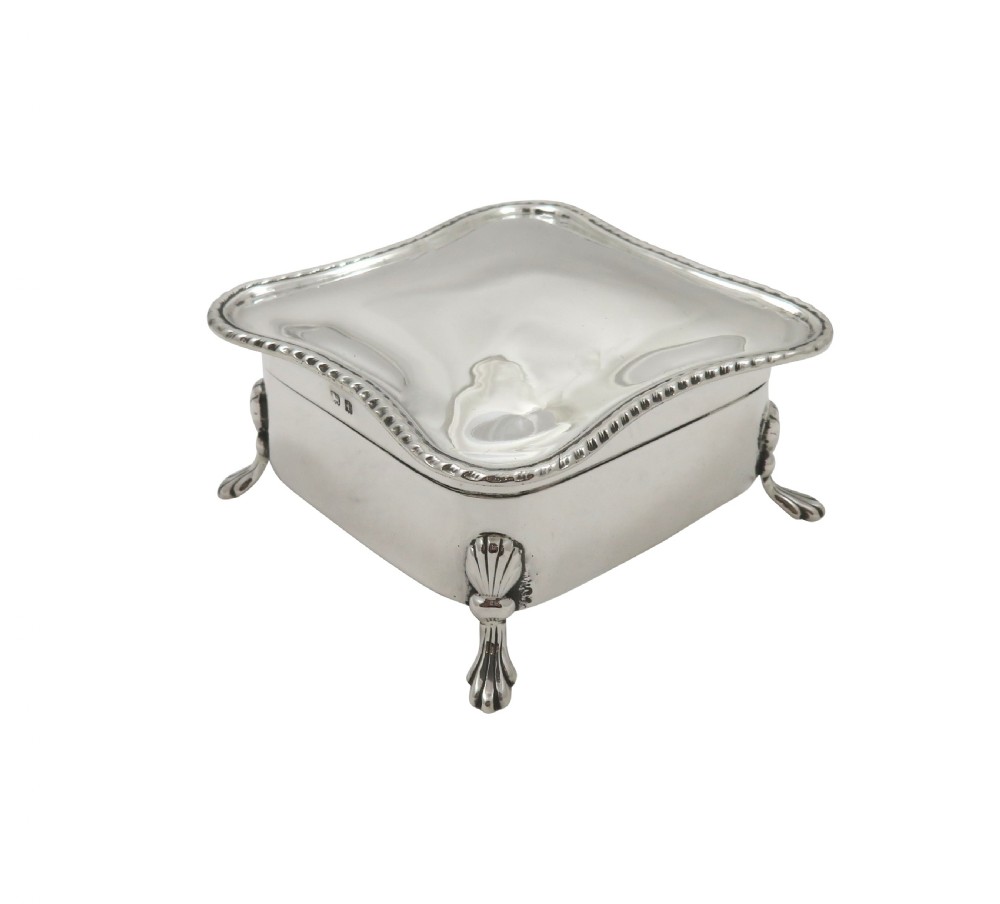 Antique Edwardian Sterling Silver Trinket Box 1908 View VII