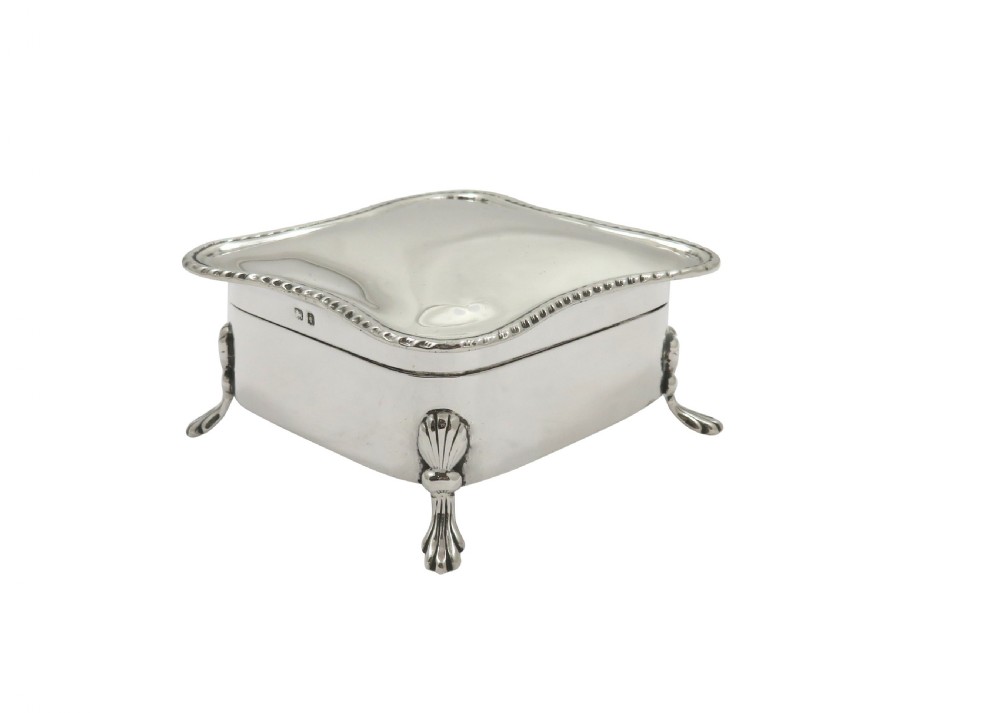 Antique Edwardian Sterling Silver Trinket Box 1908 View X