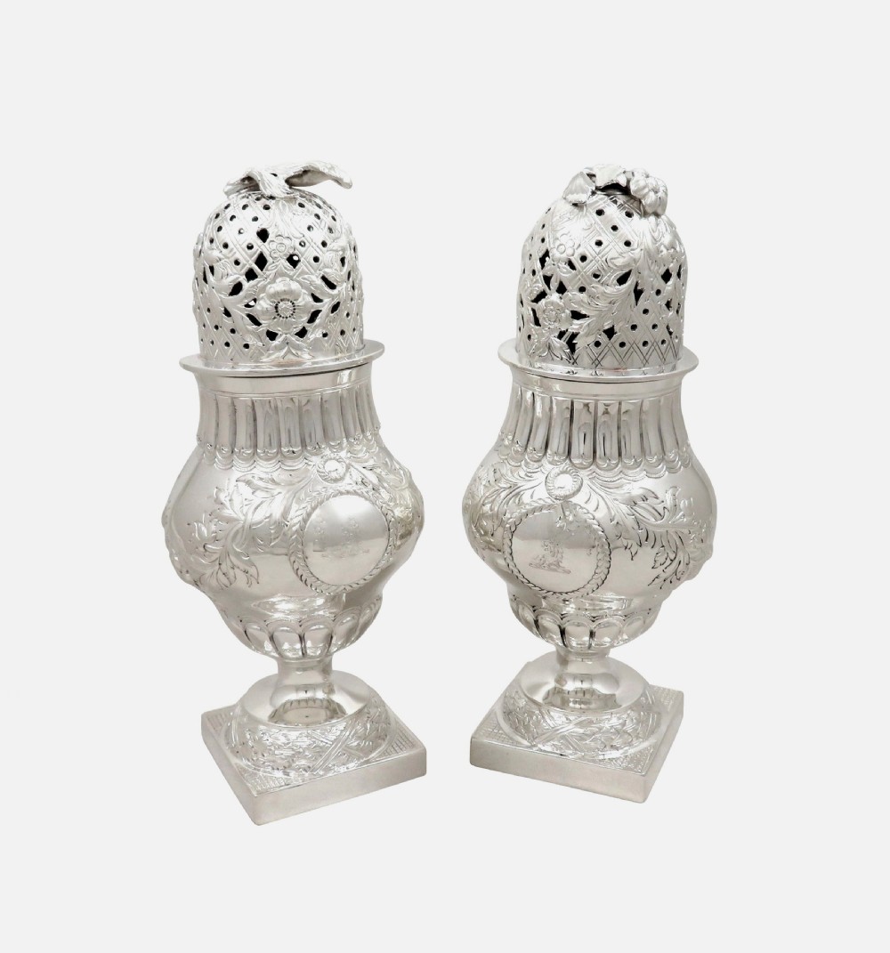 Pair of Antique Edwardian Sterling Silver Sugar Shakers/Casters 1903.1904 View X