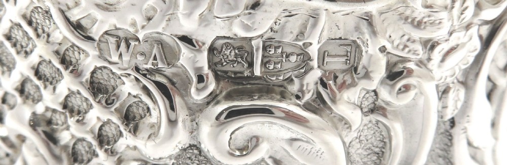 Antique Victorian Sterling Silver Heart Trinket Box 1894 View III